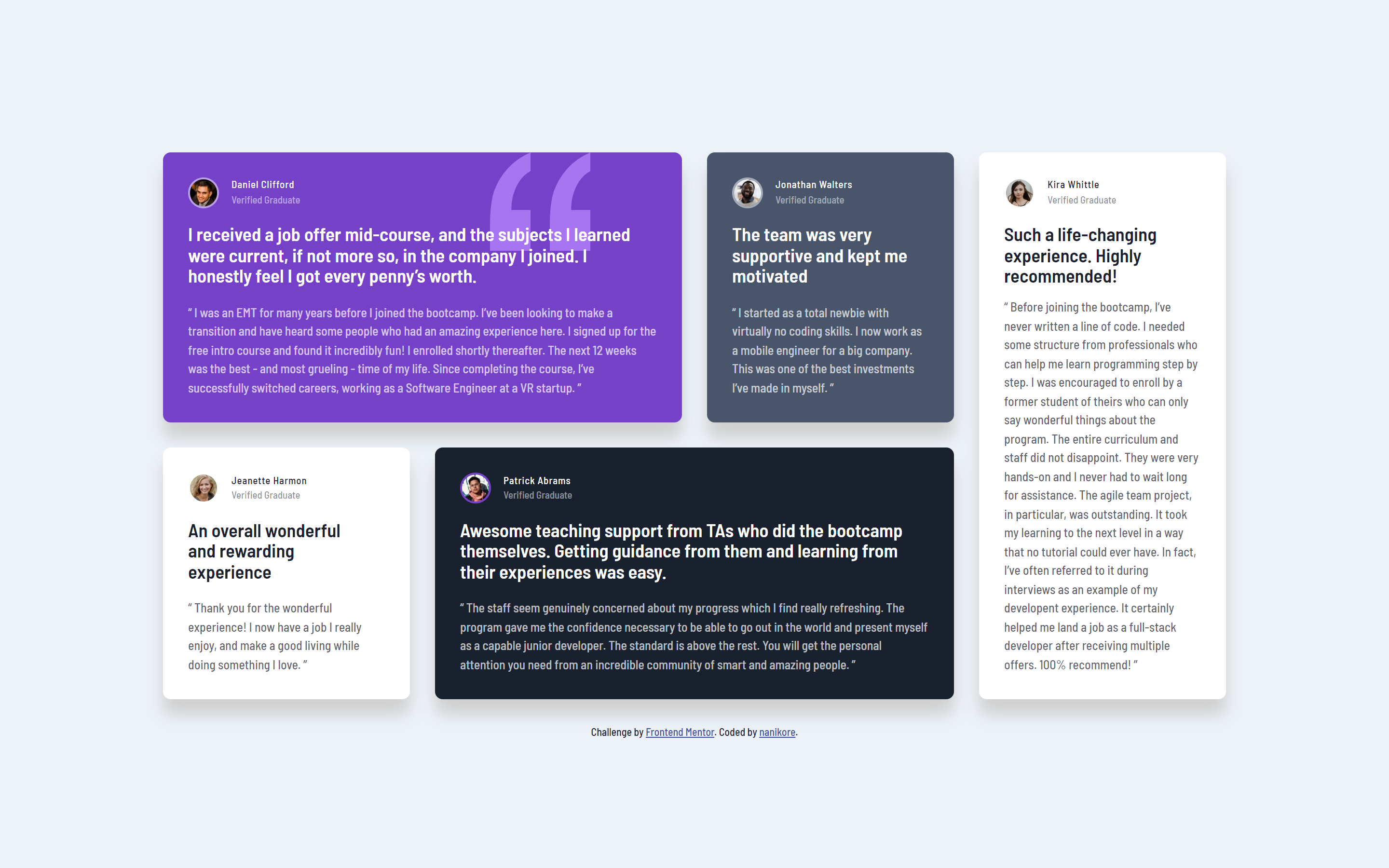 projeto testimonials